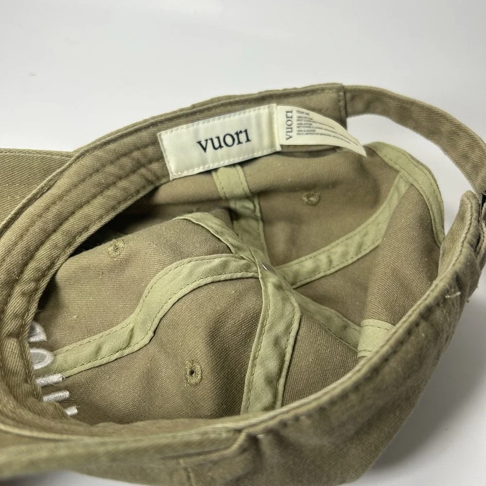 Unisex Mens Womens Vuori Signal Dad Hat Olive Green Adjustable Strap Logo Cap